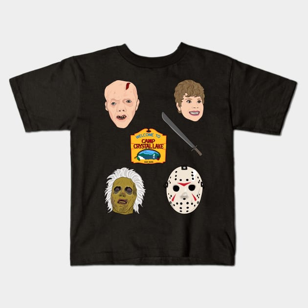 Friday the 13th | Sticker Set Kids T-Shirt by Jakmalone